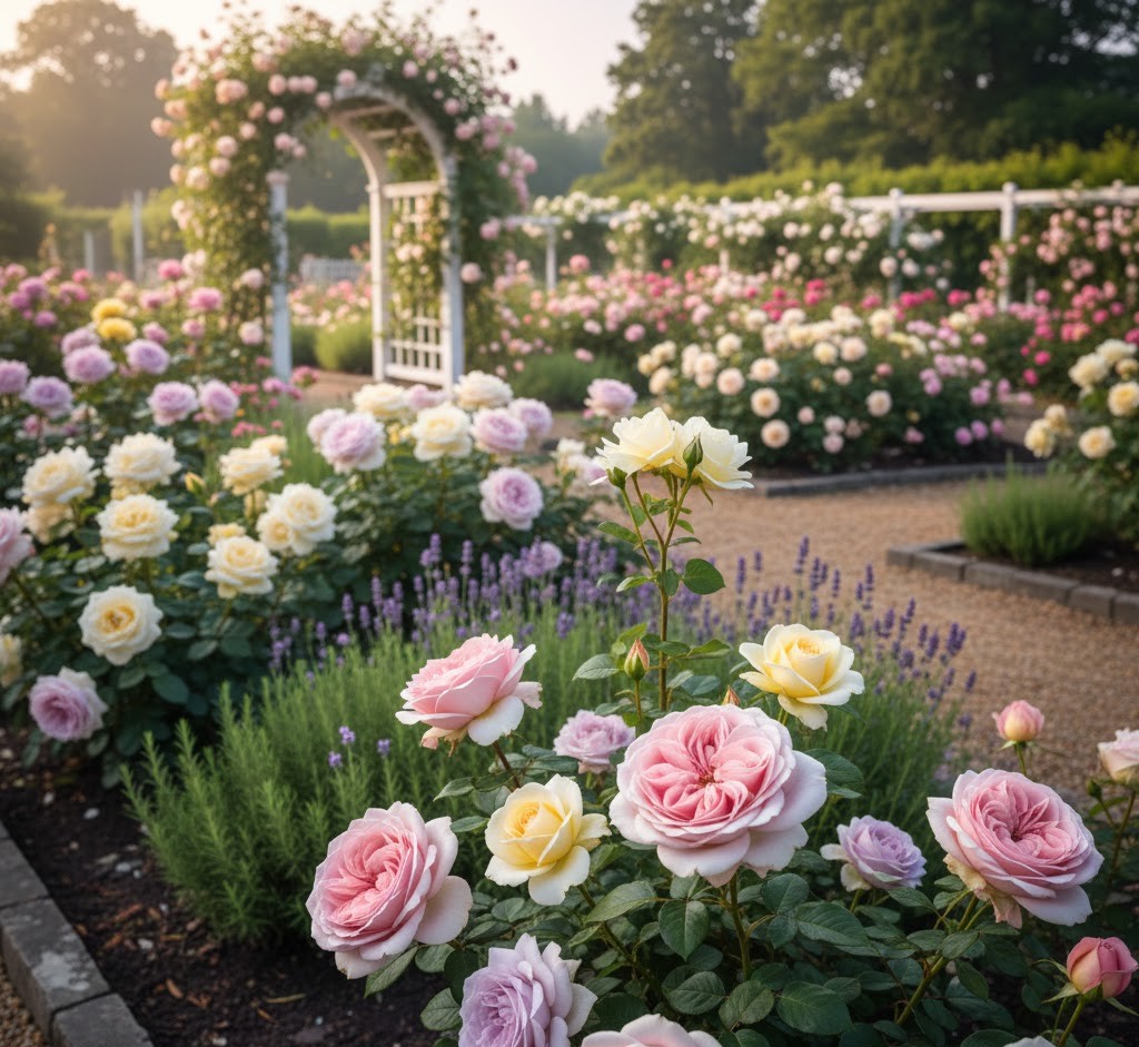 Romantic rose garden design